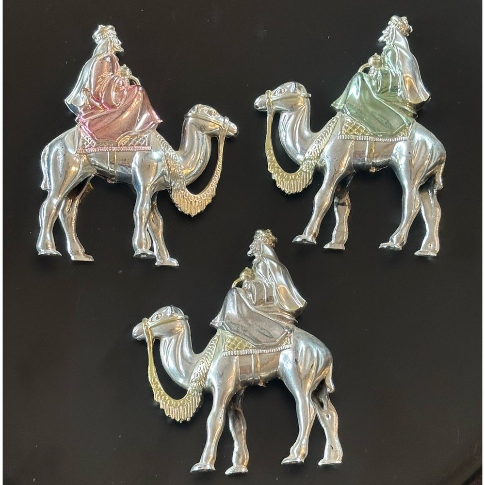 Vintage Lot of Three Magi 3 Wise Men Christmas Ornaments Figurines Bradford